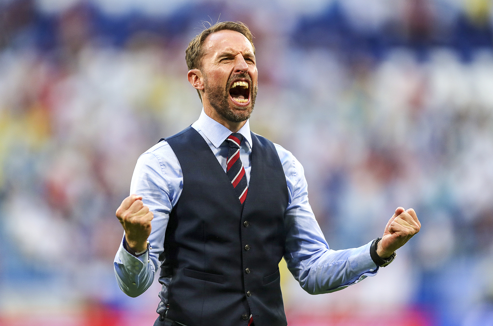 Gareth Southgate England manager celebrates at Russia World Cup