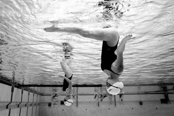 Synchronised Swimming Warm Up B&W 