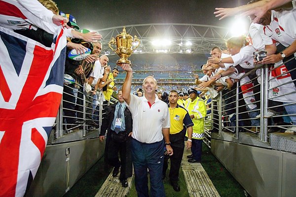 Clive Woodward England with Webb Ellis cup 2003 Rugby World Cup