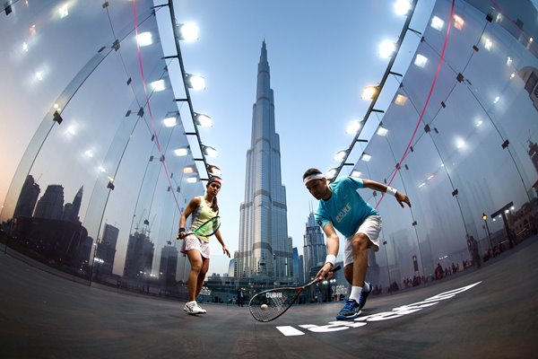 Exhibition squash match in Dubai 2016