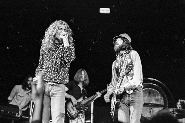 Robert Plant of Led Zeppelin on stage