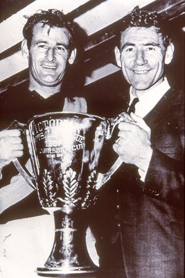 Tom Hafey & Fred Swif with Premiership Trophy 1964