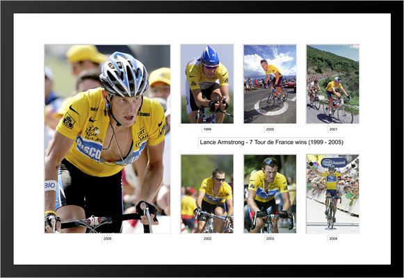 1999 - 2005 Lance Armstrong 7 Tour Wins Selection