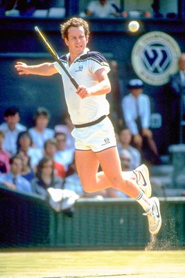 John McEnroe Wimbledon action 1984