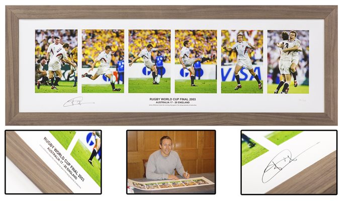 Jonny Wilkinson Signed World Cup 2003 Drop Goal Fine Art Collage