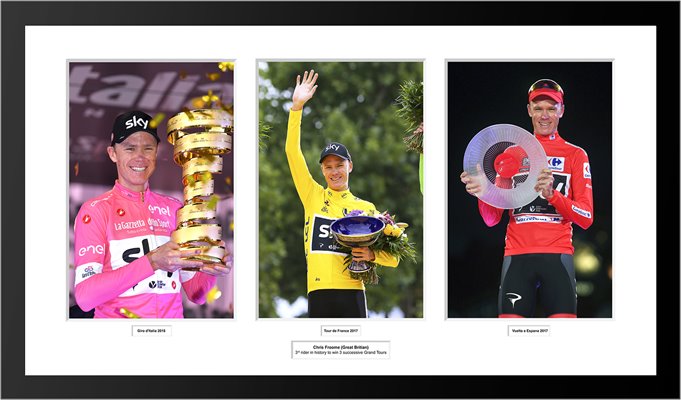 Chris Froome 3 Successive Grand Tours Triple Collage