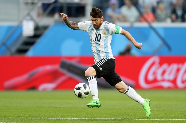 Lionel Messi Argentina action v Nigeria World Cup 2018