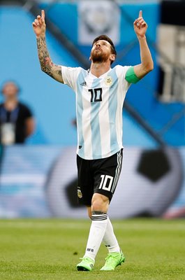 Lionel Messi Argentina celebrates v Nigeria World Cup 2018