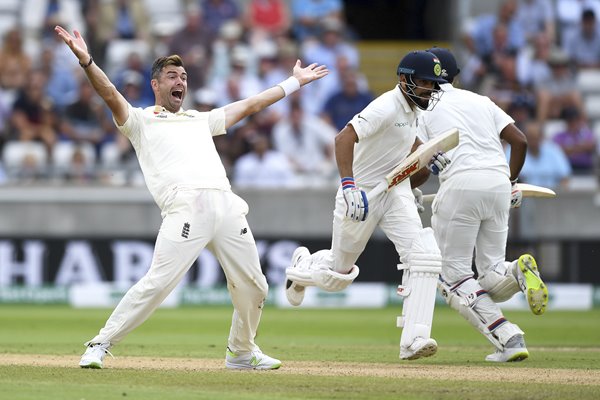 James Anderson Appeals England v India 1st Test Day Two