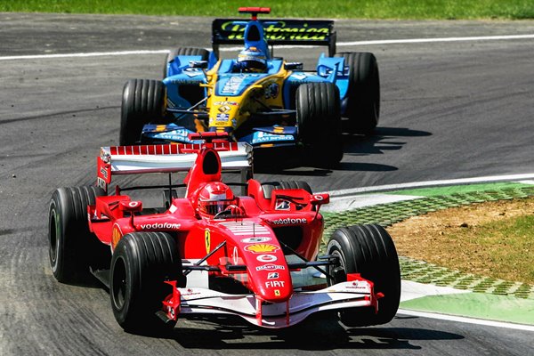 Michael Schumacher leads Fernando Alonso San Marino GP 2006