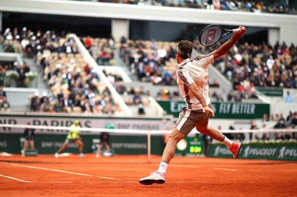 Roger Federer Switzerland backhand French Open Semi-Final 2019
