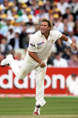 Shane Warne Australia batting 2nd Ashes Test Edgbaston 2005