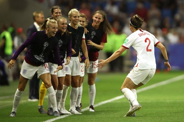 Lucy Bronze England celebrates v Norway World Cup 2019