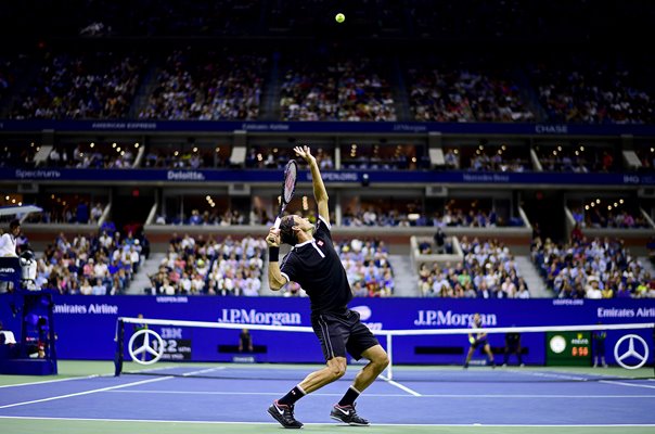 Roger Federer Switzerland serves US Open New York 2019