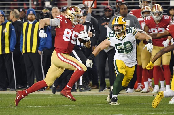 George Kittle San Francisco v Green Bay Packers NFC Championship 2020