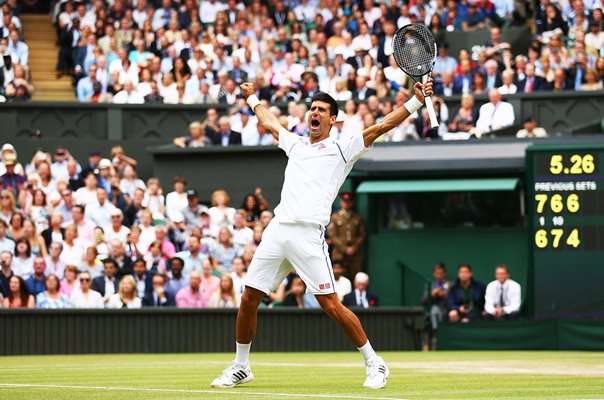 Novak Djokovic Serbia beats Roger Federer Wimbledon Final 2015