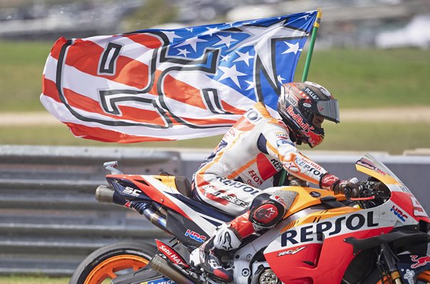 Marc Marquez Spain wins Moto GP Austin Texas 2021