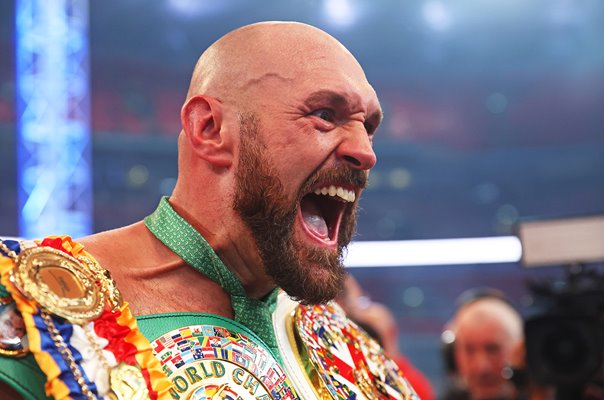 Tyson Fury celebrates v Dillian Whyte Heavyweight Boxing London 2022