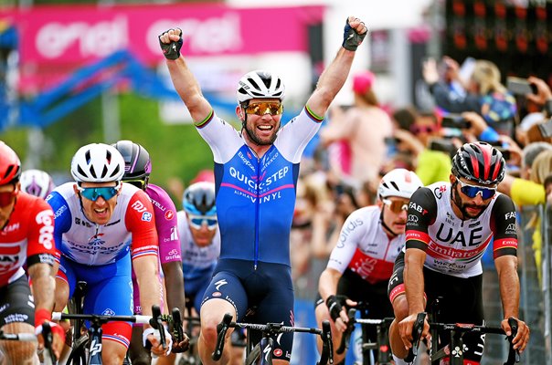 Mark Cavendish Great Britain celebrates Stage 3 Giro d'Italia 2022 