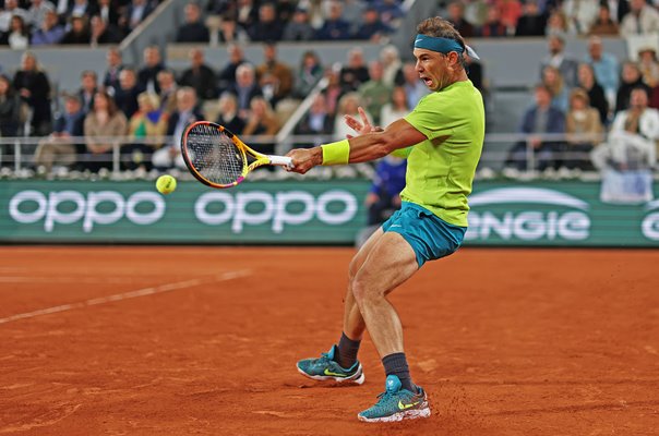 Rafael Nadal Spain baseline forehand French Open Paris 2022