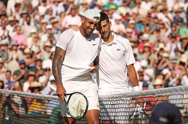 Winner Novak Djokovic and runner up Nick Kyrgios Wimbledon Final 2022