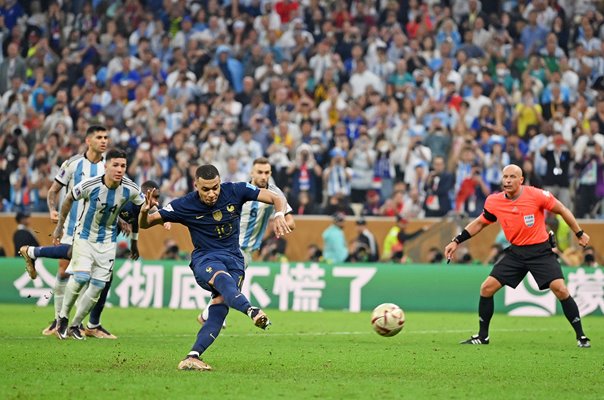 Kylian Mbappe France hat trick penalty World Cup Final Qatar 2022