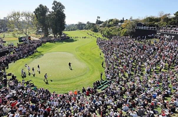 Tiger Woods USA 18th Green Genesis Invitational Riviera California 2023