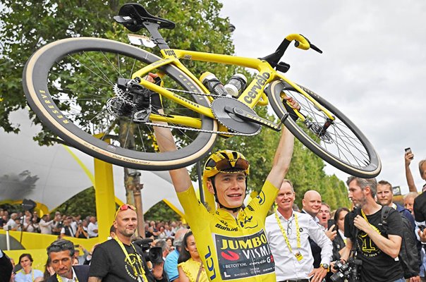 Jonas Vingegaard Denmark Tour de France Winner celebrates Paris 2023