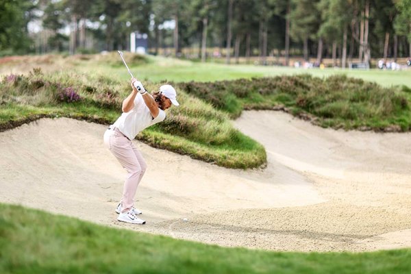 Tommy Fleetwood England bunker 9th Hole PGA Championship Wentworth 2023