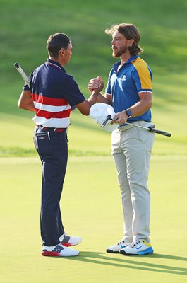 Tommy Fleetwood seals winning point for Europe v Rickie Fowler USA Ryder Cup 2023