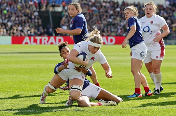Alex Matthews England scores v France Women's Six Nations 2024
