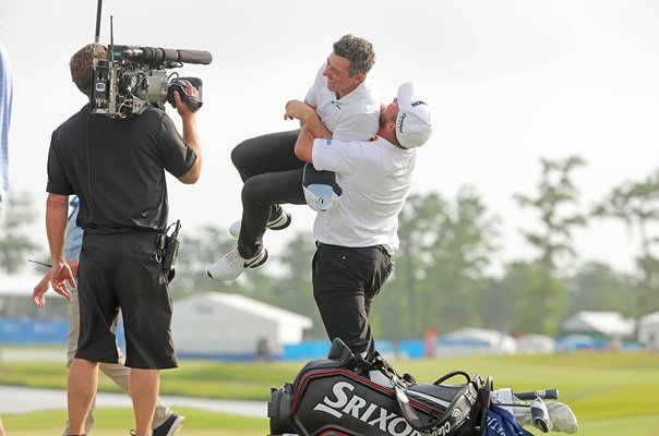 Rory McIlroy & Shane Lowry celebrateZurich Classic of New Orleans win 2024