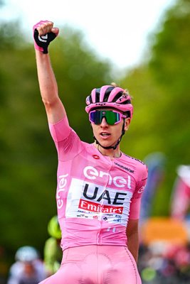 Tadej Pogacar Slovenia celebrates Stage 8 sprint win Giro d'Italia 2024