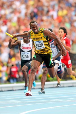 Usain Bolt wins Relay World Championship Gold Moscow 2013 