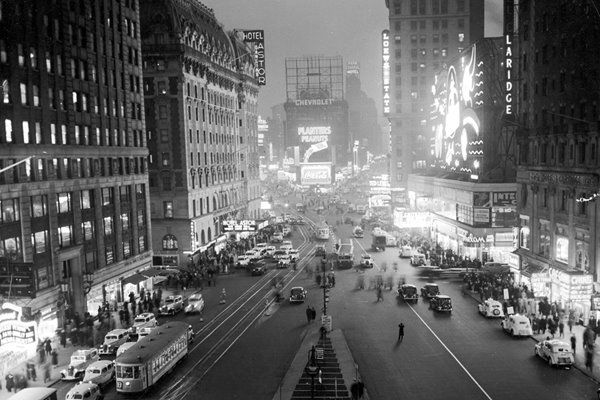 Times Square At Night 1930s