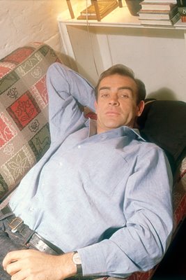 British actor Sean Connery relaxing 1955