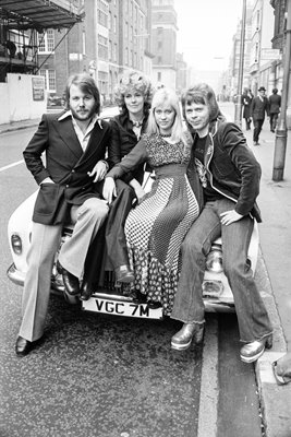 Abba Posing on car 1974