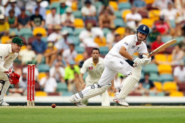 Alastair Cook bats - 1st Test Brisbane - 2010 Ashes