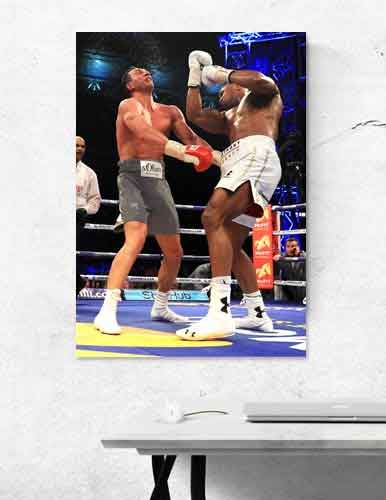 Anthony Joshua Vs Klitschko Wembley Framed Canvas Print - Autographed Tribute