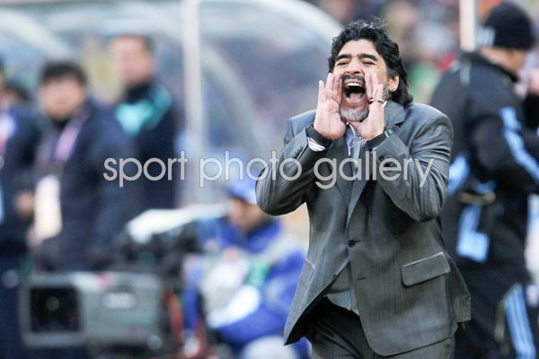 Diego Maradona Argentina v South Korea 2010 World Cup