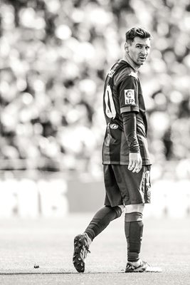  Lionel Messi of FC Barcelona looks on