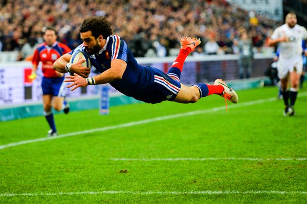 Yoann Huget scores France v England Paris Six Nations 2014