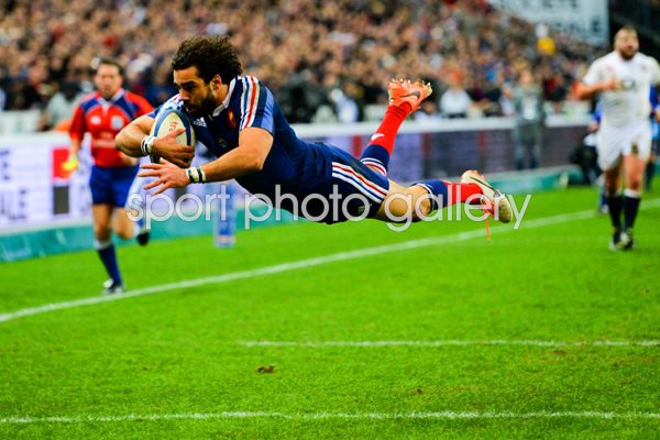 Yoann Huget scores France v England Paris Six Nations 2014
