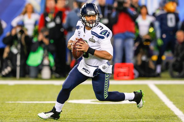 Russell Wilson Seattle Seahawks v Broncos Super Bowl 2014