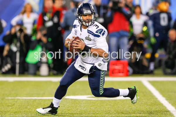 Russell Wilson Seattle Seahawks v Broncos Super Bowl 2014