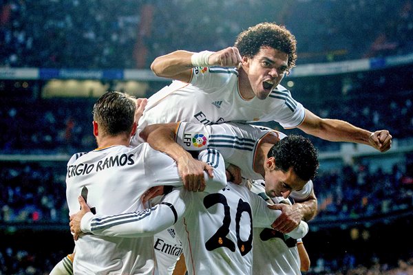  Pepe Real Madrid celebrates with team mates