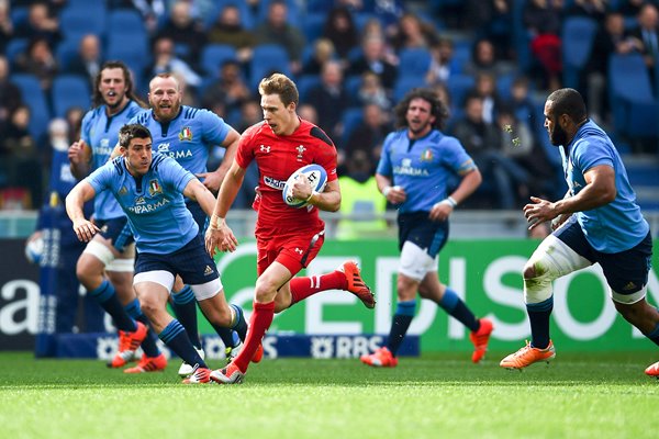 Liam Williams Wales try v Italy Six Nations Rome 2015