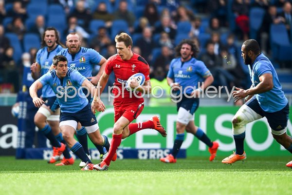 Liam Williams Wales try v Italy Six Nations Rome 2015