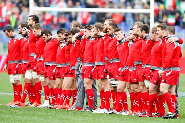 2015 Wales team line up v Italy Rome Six Nations 