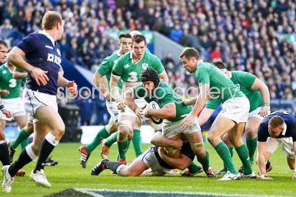 Sean O'Brien Ireland try v Scotland Six Nations 2015